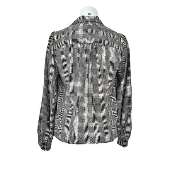 Topshop Houndstooth Button Down Long Sleeve Shirt size 6 - Picture 4 of 11